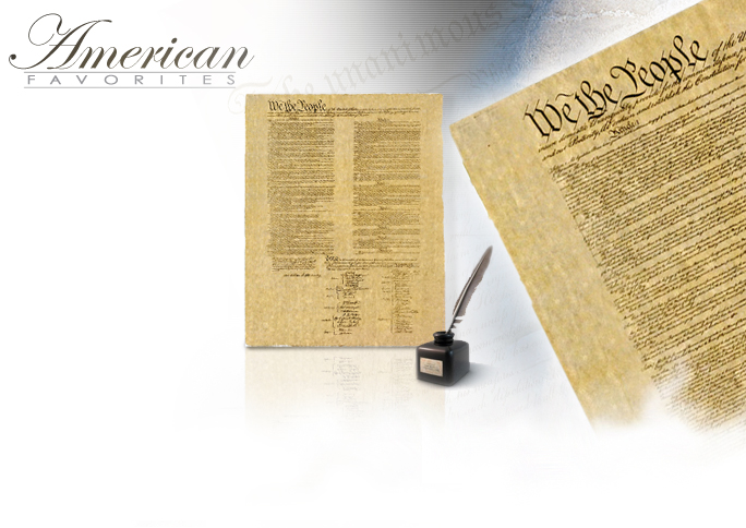 NobleWares Image of 22" x 28" Poster Sized US Constitution replica on antiqued Parchment DX91