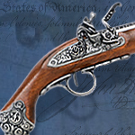 18th Century Flintlock non-firing replica Pistol model 1077G by Denix of Spain