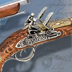 non-firing replica of Napoleon's 1806 Double Barrel Flintlock Pistol model 1026 by Denix of Spain