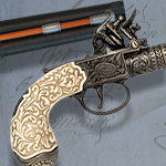18th Century Ornate Flintlock non-firing replica Pistol model 1098L by Denix of Spain