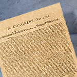 22" x 28" Poster Sized Declaraton of Independence replica on antiqued Parchment DX90