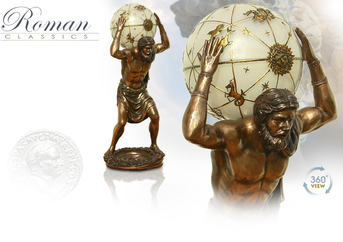 Image of Atlas Bronzed Statue LED Night lamp 9312 by Pacific Giftwares
