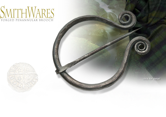 image of Hand Forged Iron Curl Penannular Brooch NWSZ4401