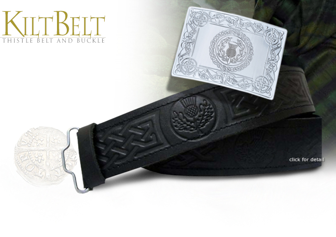 image of Scottish Thistle Kilt Belt and Kilt Belt Buckle