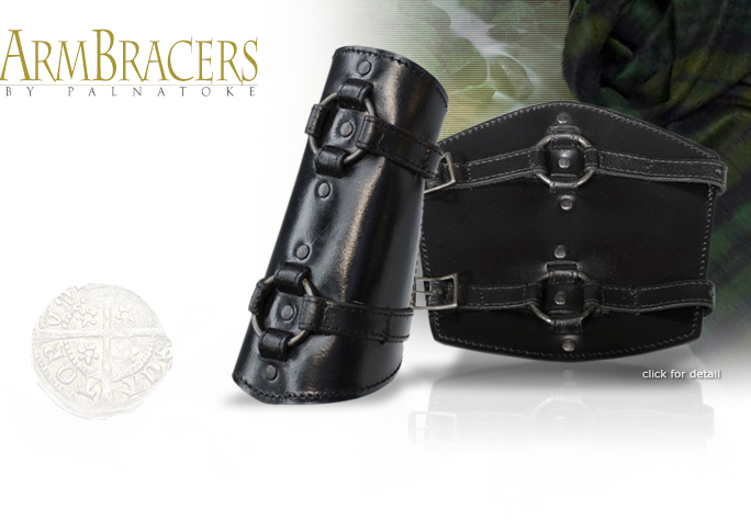 Black & Steel Leather Arm Bracers by Palnatoke