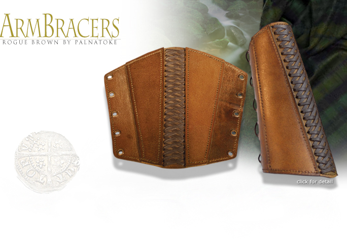 Rogue Brown Leather Bracers LP0312, LP0313, LP30314 by Palnatoke