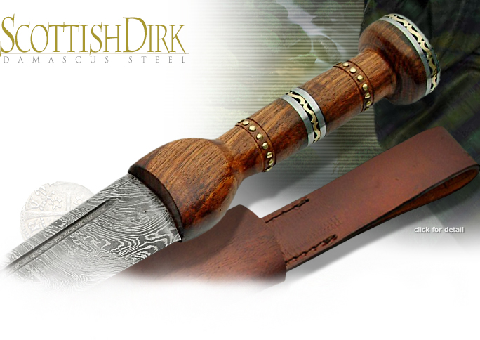 Wood Handle Damascus Steel Dagger DM1060