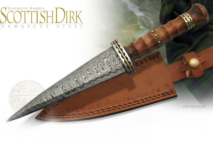 Wood Handle Damascus Steel Dagger DM1060