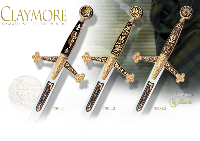 Image of 5504 Damascene Scottish Claymore Letter Openers