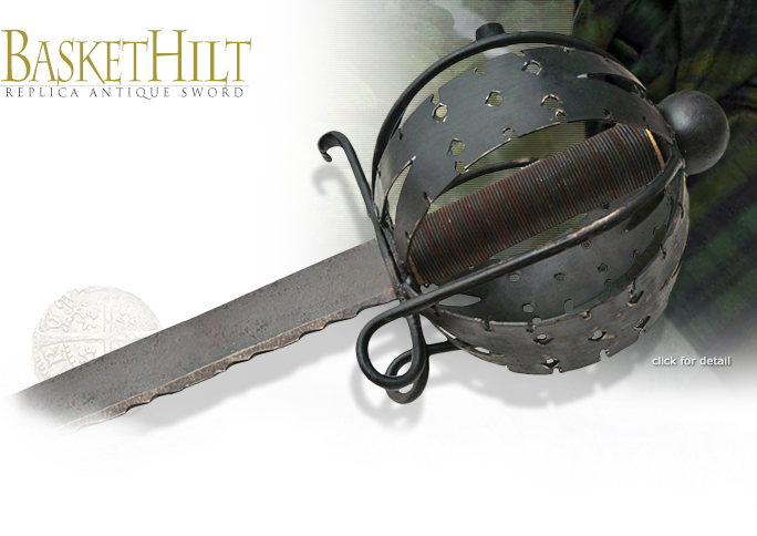 Antiqued Basket Hilt Sword 901133