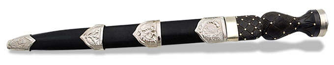 Wood Handle Scottish Sgain Dubh SHE013 in leather sheath by Sheffield knives