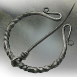 Hand Forged Twisted Scroll Penannular Brooch NWSZ4403