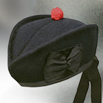 Scottish Black Glengarry Hat LI6106