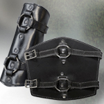 Black and Steel Leather Bracers LP0321, LP0322, LP30323 by Palnatoke