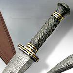 Pakkawood Handle Damascus Steel Scottish Dirk and Scabbard DM1113