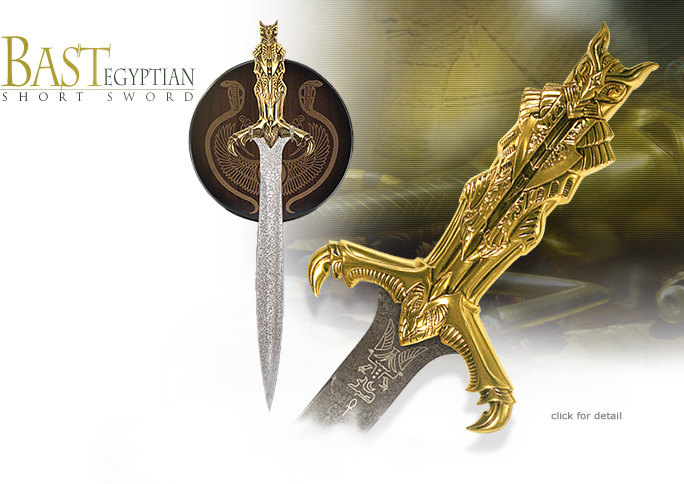 NobleWares Image of Bast Ancient Egyptian Goddess Sword Gold Limited Edition UC1297 by United Cutlery