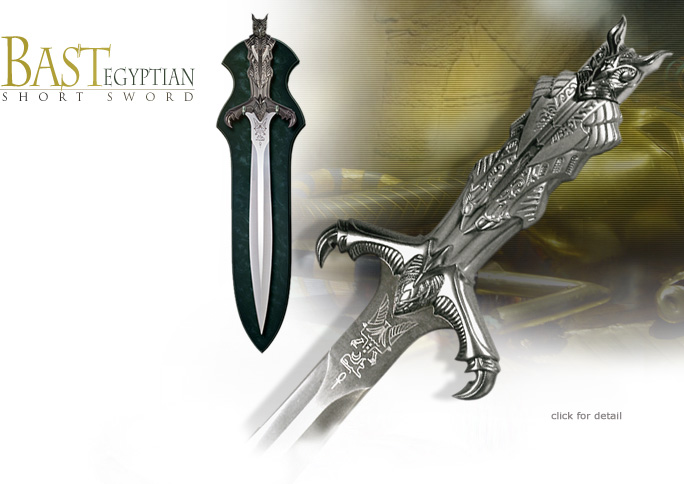 NobleWares Image of Bast Ancient Egyptian Goddess Sword Silver Edition UC1297ASNB by United Cutlery
