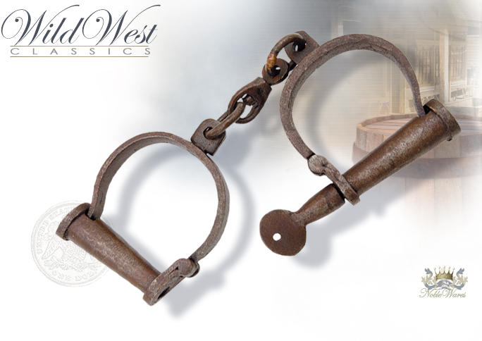 NobleWares Image of Antiqued Old West Replica Handcuffs with Key 29-715 by Denix