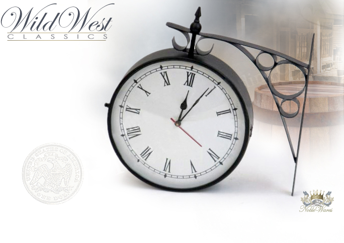 NobleWares Image of Old West Railway Depot Clock with 12 Inch Face NW48663