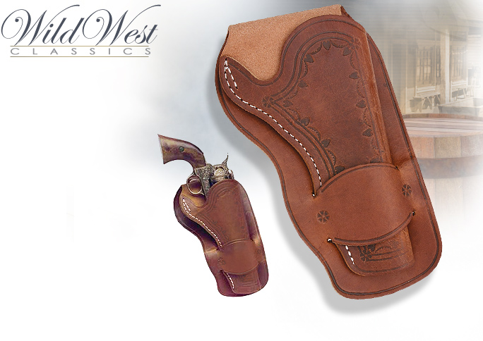 NobleWares image of Old West Mexican Leather Loop Style Holster 04-270 and Fast Draw Holster 04-260