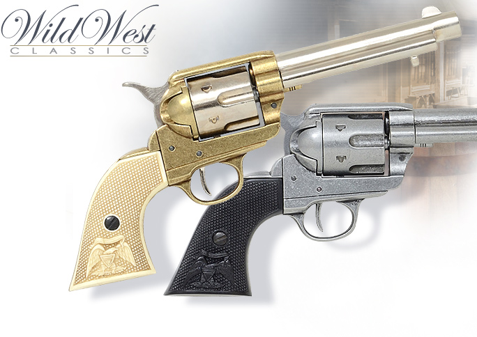 NobleWares Image of Non-firing M1873 Old West Fast Draw Revolver replicas 1108L and 1108G by Denix