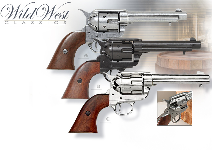 NobleWares Image of Non-firing M1873 Old West Fast Draw Revolver replicas 1106G, 1106B and 1106N by Denix
