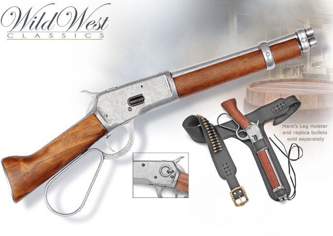 NobleWares Image of Non-firing Old West Mare's Leg Rifle 22-1095 by Denix and Mare's Leg Holster Bundle 22-701