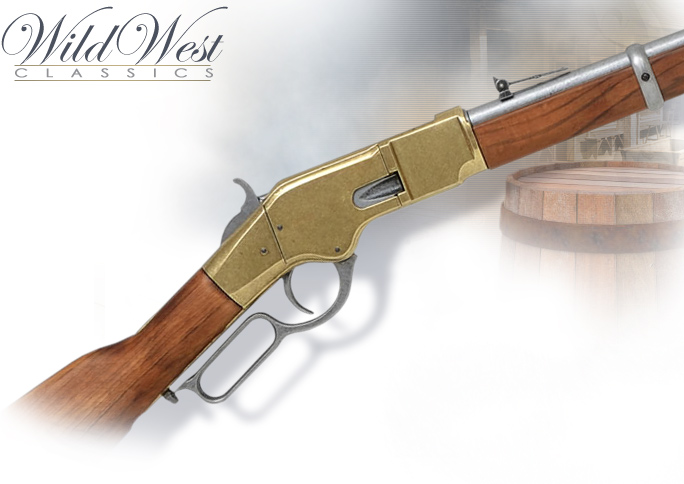 NobleWares Image of Non-firing Lever Action Repeating Rifle Brass/Gray finish model 1117 by Denix