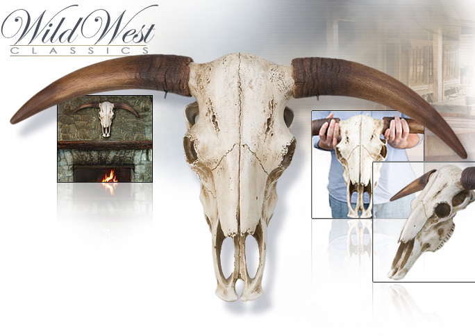 NobleWares Image of Cast Resin Western Steer Skull Life-Size Replica 30-473