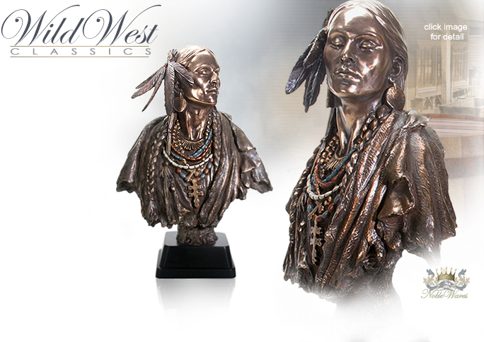NobleWares Image of Cast Resin Native American Maiden Bust 8743 by YTC Summit
