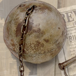 Old West Jailor's Ball and Chain with functional Leg Cuff and Key 29-720