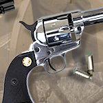 Old West M1873 Fast Draw Nickle Finish 9mm Blank Firing replica revolver 38-200N