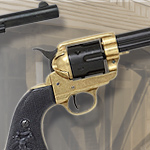 Non-firing M1873 .45 caliber Cavalry Pistol replica 1109L Black/Gold Finish by Denix