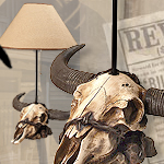 Western Steer Skull Table Lamp NW1979