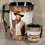 Officially Licensed John Wayne 16oz Coffee Mug MI5226 & 1oz Shot Glass MI5233