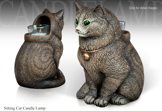 Windstone Editions Sitting Cat Candle Lamp 2014 by M. Peña