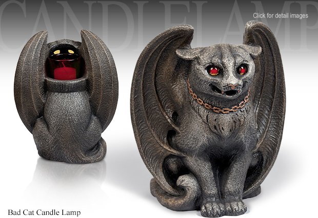 Windstone Bad Cat Candle Lamp 2005 by M. Pea